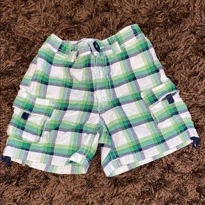 12-18 month plaid green and white shorts